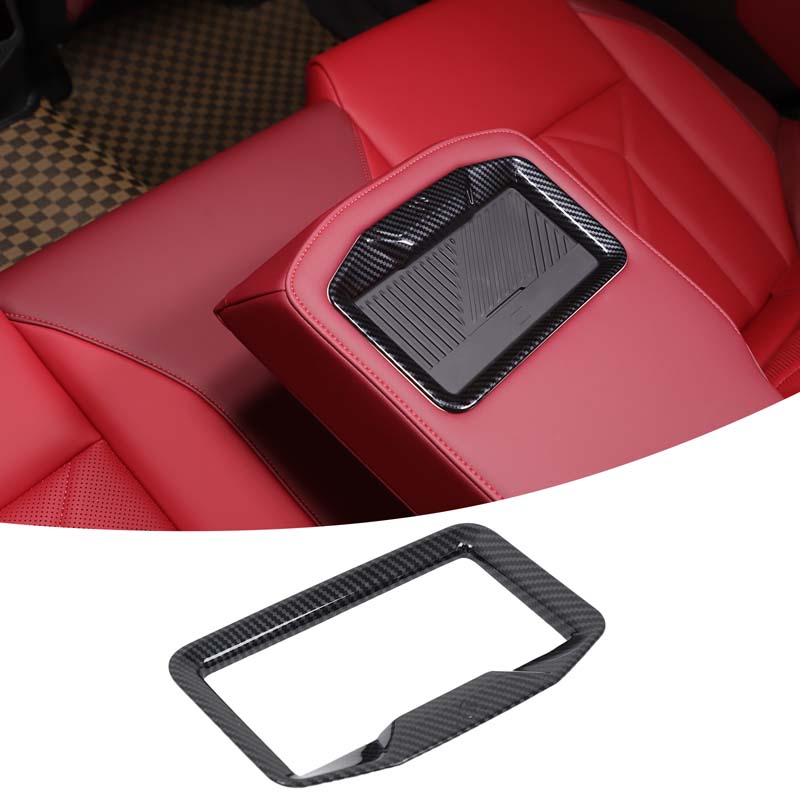 ABS Carbon Fiber For BMW X3 G45 2026 Car Rear Armrest Storage Compartment Decorative Frame Sticker Car Interior Accessories