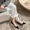 Summer and Spring Shallow Mouth Pointed Solid Color All-match Small Rivet Buckle Flat Shoes Women