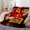 Cristiano Ronaldo Manchester Football Print Flannel Blanket Soft Warm Throw Blanket Sofa Bedroom Fan Collectible Gift