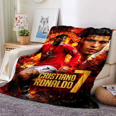 Cristiano Ronaldo Manchester Football Print Flannel Blanket Soft Warm Throw Blanket Sofa Bedroom Fan Collectible Gift