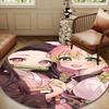 1PC Ghost Slayer's Night Round Rug for Livingroom,Bedroom, Palyroom, Chair Rug, Area Rug, Circle Carpet, Large Size Fan Christmas Gift