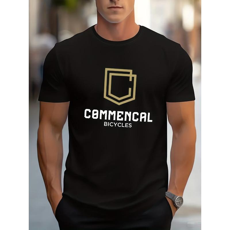 

European sizes Commencal Logo T-Shirt for Men, Featuring a Cute Design. It Has a Comfortable Fit, Trendy Cultural Apparel, Stylish Design S чёрный