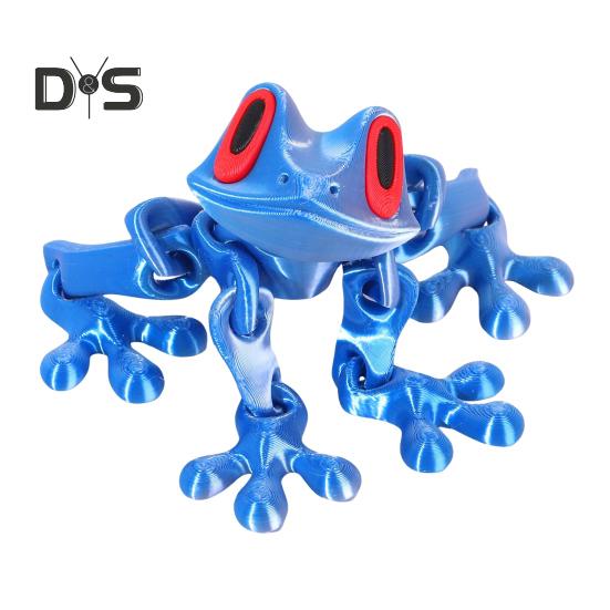 3D Printed Magnetic Frog Articulated Frog with Movable Joints Flexible Animal Stress Relief Toy for Home Office Refrigerators Desk Decoration
