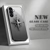 Compass pattern tempered glass phone case suitable for Samsung GalaxyS26 S25 S24 S23 S22 S20FE/Ultra/Plus5G anti drop back cover