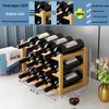 Simple Red Wine Rack Solid Wood Display Stand for Home or Bar Counter