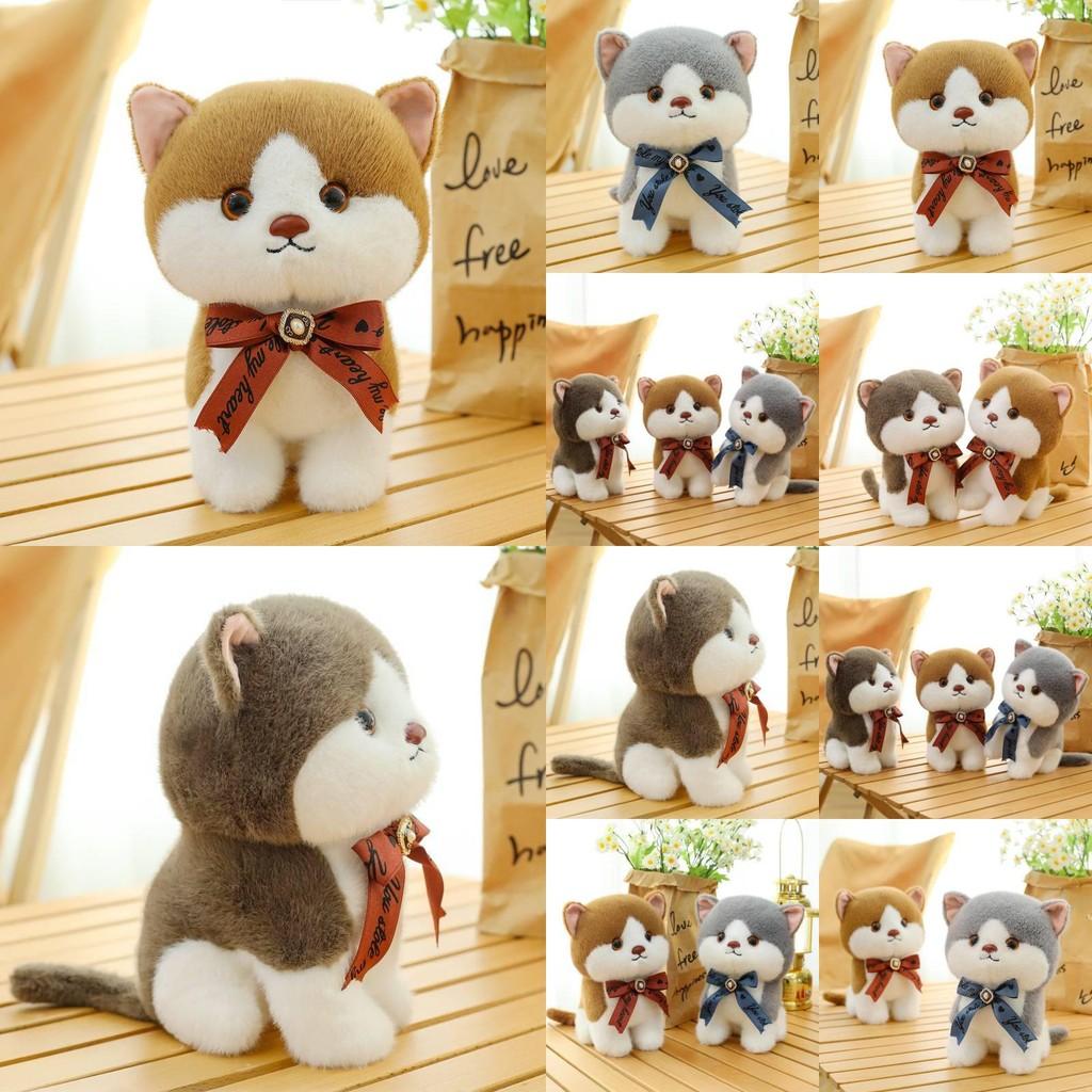 Adorable Plush Cat Doll Soft Three Color Cat Plush Toy 8 Inch For Kids Birthday Gift