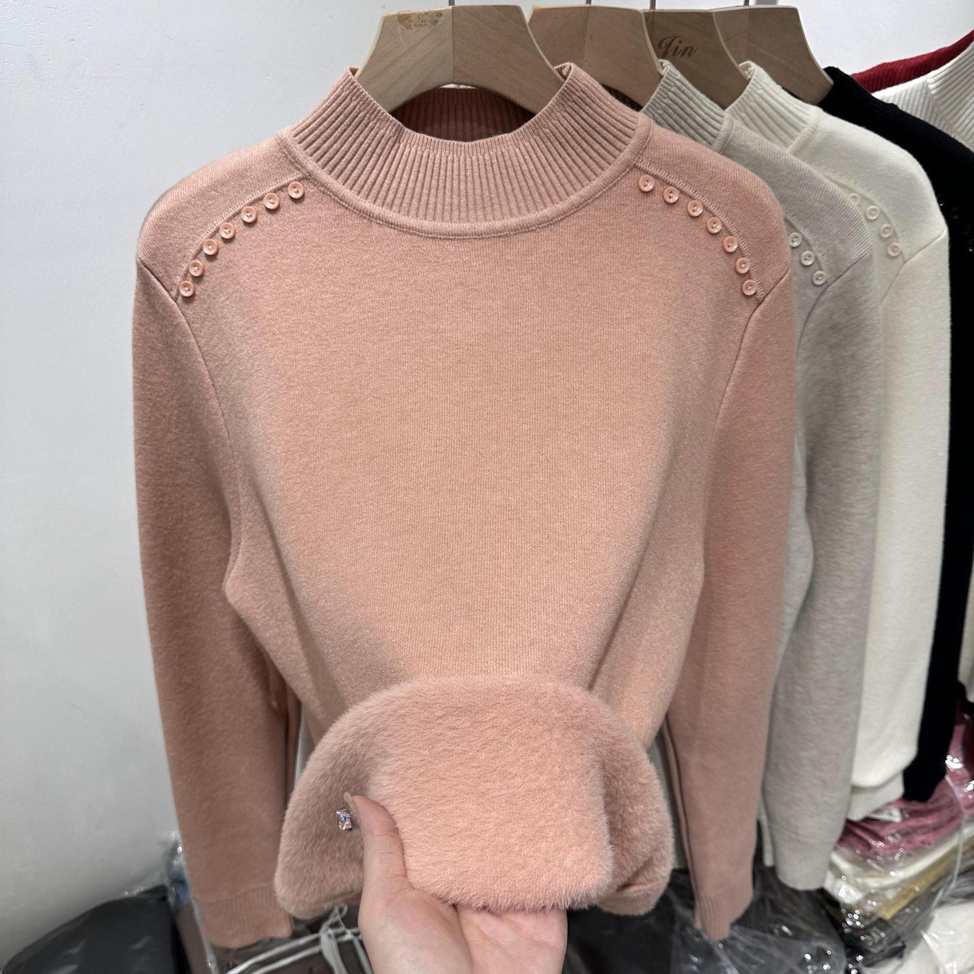 Women s European Mink Velvet Plush Sweater: Fleece-Lined, Thickened for Warmth, Knit One-Piece - 2025 Autumn/Winter Collection.