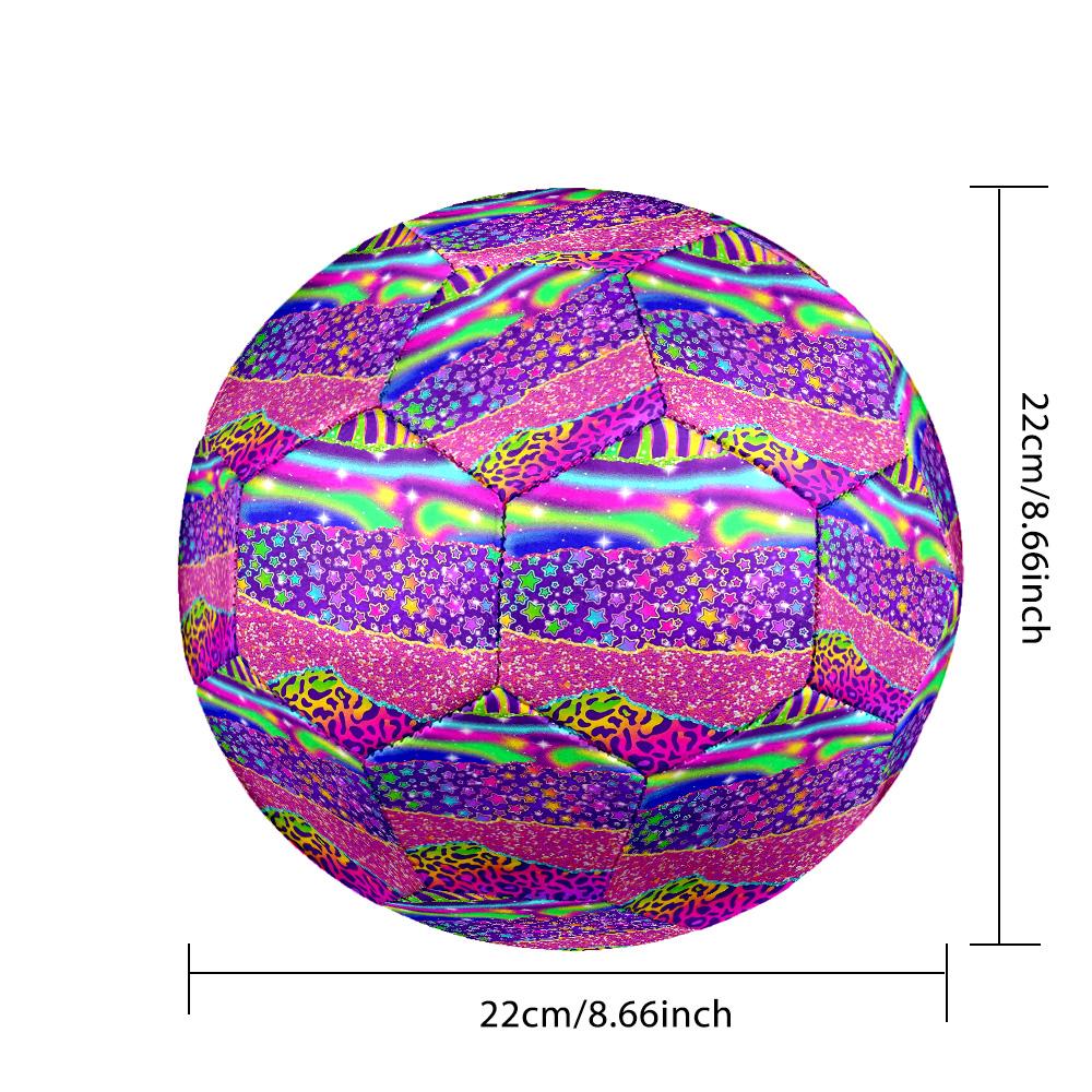 Dazzling Colors Indoor Soccer Ball Colorful Machine Stitched PVC Size 5 Team Training Competition Ready Durable High-Bounce Cool Sports Gift