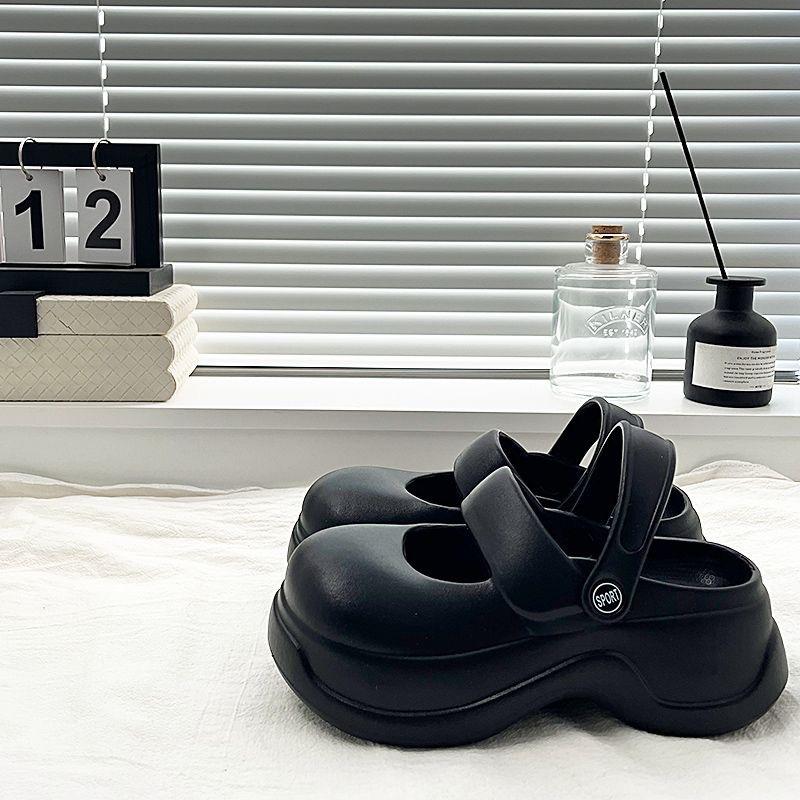 

Fashion Smile Women s Sandals Soft Comfortable Home Non-slip And Wear-resistant EVA Slippers Beach Shoes New Summer Thick-soled Slippers 36-37 чёрный