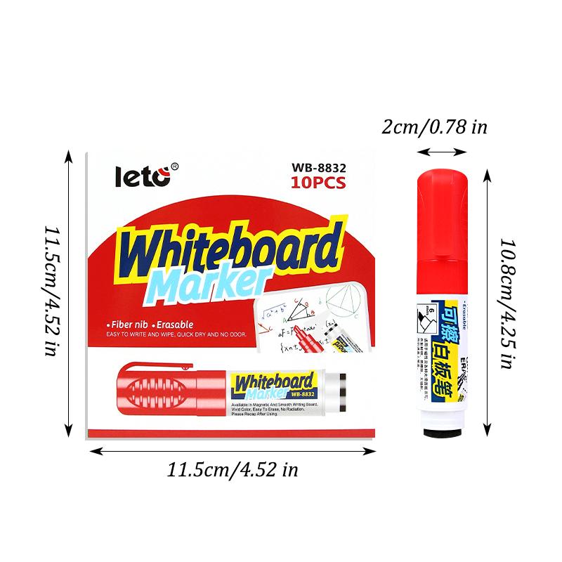 4color Whiteboard Marker With Sponge Eraser,3-6mm Oblique Tib,Safety,Non-Toxic,Office Meeting,Educational Supplies
