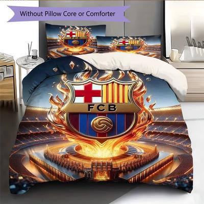 Juego de Ropa de Cama con Estampado de Dibujos Animados Colcha Funda de Colcha Funda de Almohada Decoración del Hogar Regalo de Cumpleaños (1 * funda nórdica + 2 * fundas de almohada, sin núcleo)