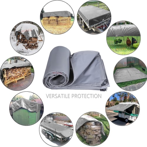WLRHGl Heavy-Duty Tarp, 4.5 x 7m (15.5 x 26 ft), Rainproof Shelf, Outdoor Waterproof, Waterproof, UV-Resistant, Thick, Anti-Aging Plant Cover, Rain Cl