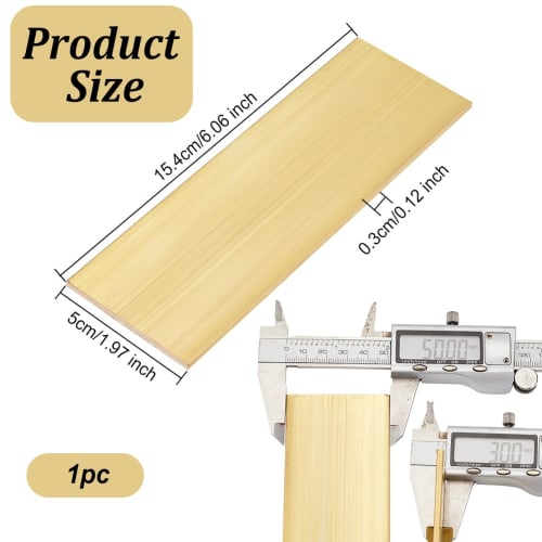 OLYCRAFT Brass Sheet, 154x50x3mm, Metal Plate for DIY Projects, Pure Copper Sheet, Brass Sheet, Metal Plate, Brass Copper Plate, for Crafts and Enamel