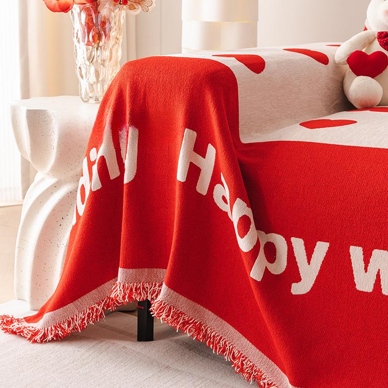 Hochzeitsserie Chenille Sofa Handtuch All-Inclusive Universal Staubschutz Sofabezug Stoff Kratzfeste Decke