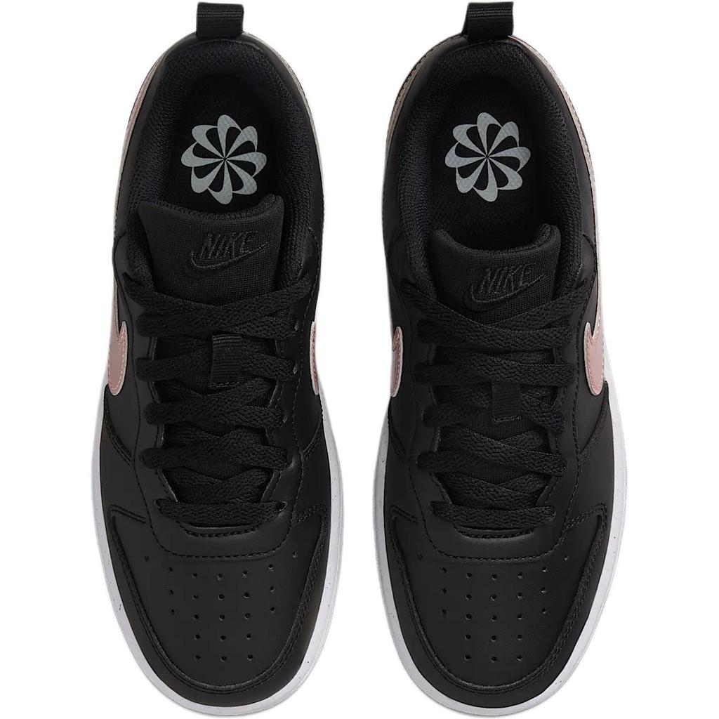 Nike Court Borough Leather Low top Skateboard Shoes Black Gold Unisex HF7307-001