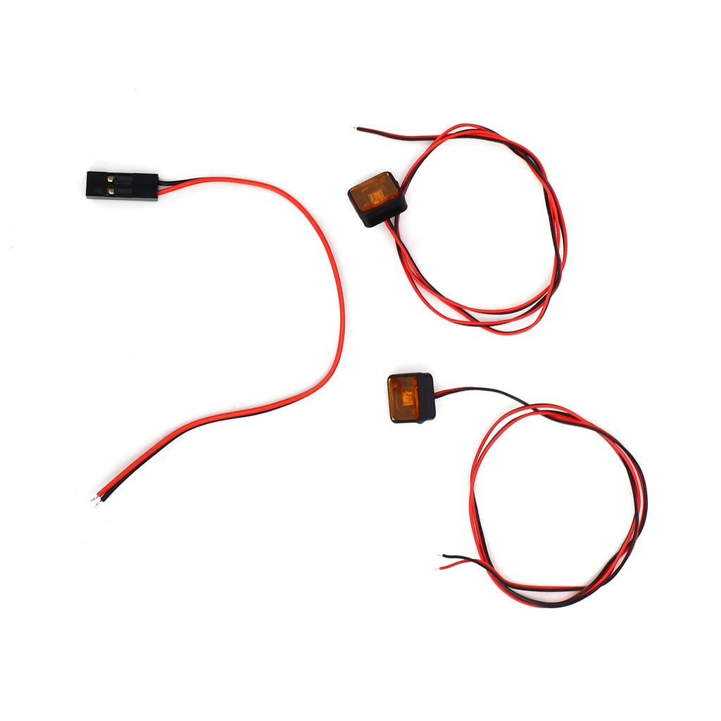 RC Car LED Lights Easy Installation Positive and Negative Power Headlight for Remote Control Cars Orange