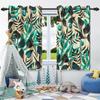 Green Plants Leaves Window Curtain Bedroom Living Room Blackout Curtain Morden Home Decoration Heat Insulation Noise Reduction