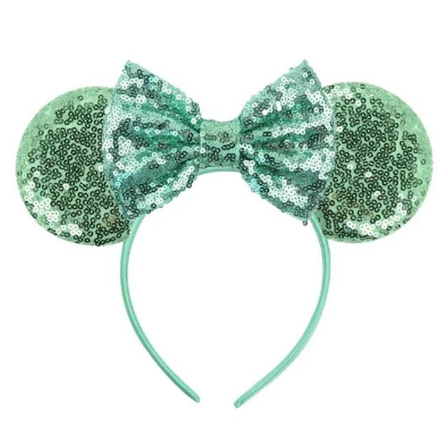 Silver Shinny Mouse Ears Headband For Girls Shinny Sequin Bow Hairband Festival Party Cosplay DIY Hair Accessories