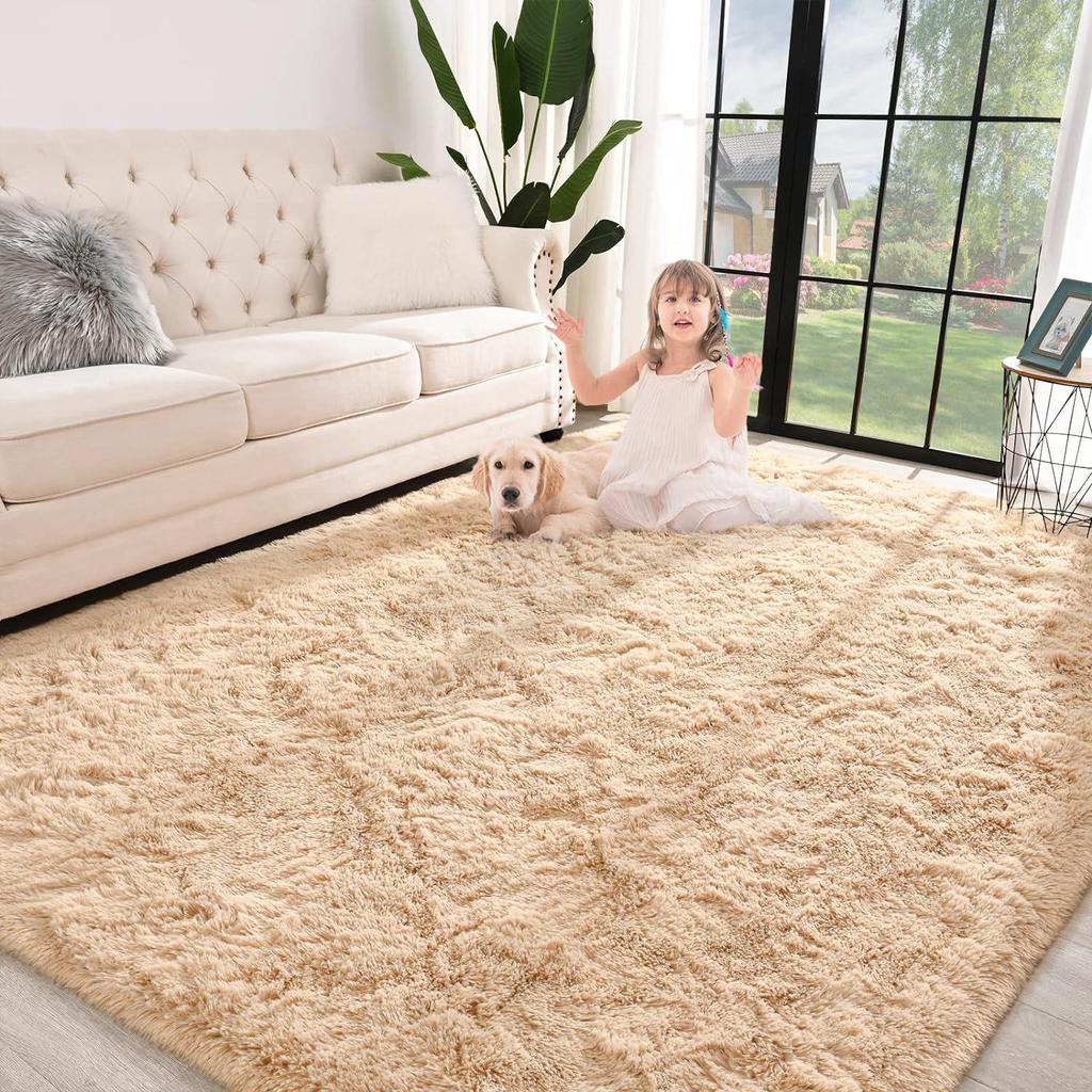 Gradient Plush Rug: Soft, Insulating, Non-Slip Mat for Bedroom, Living Room, or Bay Window.