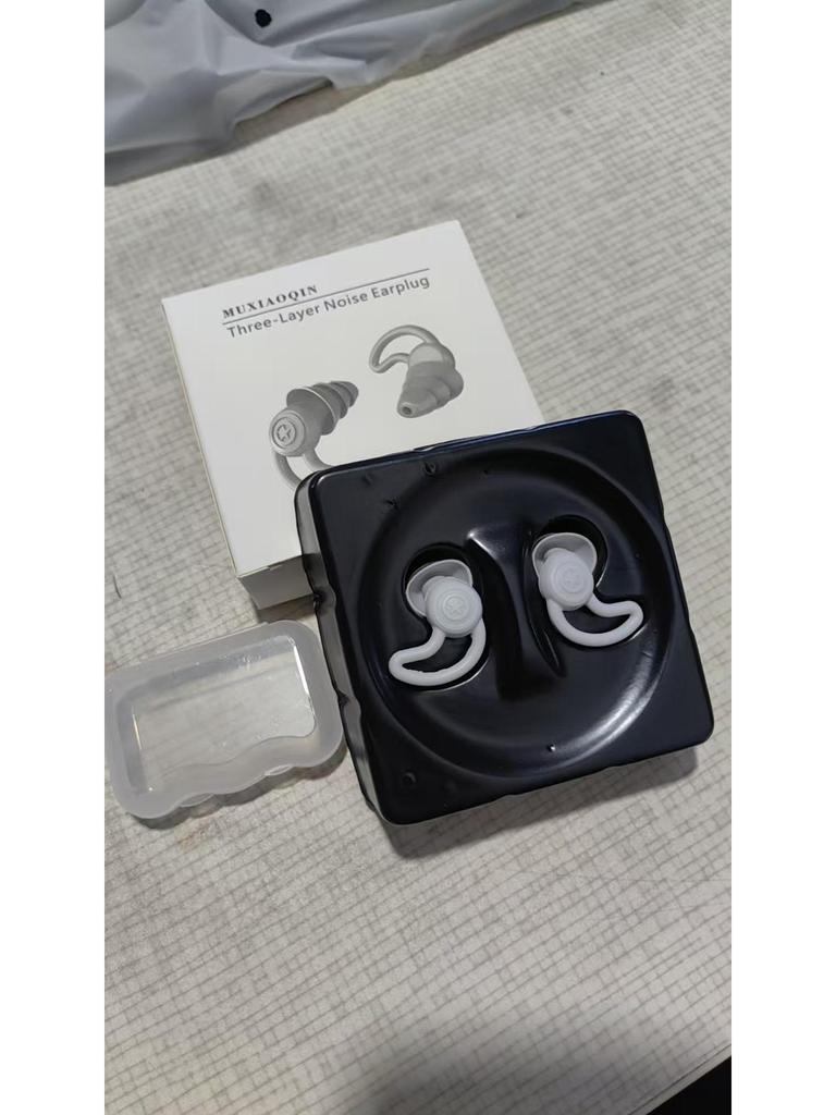 SilentShield Silicone Earplugs: Waterproof, Anti-Noise Snoring Solution for Swimming and Napping. Portable Shark Fin Design.