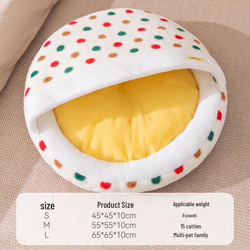 Przytulny śpiwór i łóżko dla kota: Ciepłe, zamknięte gniazdo zapewniające komfort zimą