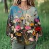 Summer Tops For Women Cute V Neck 3/4 Sleeve Blouses Floral Print Top Casual Shirts