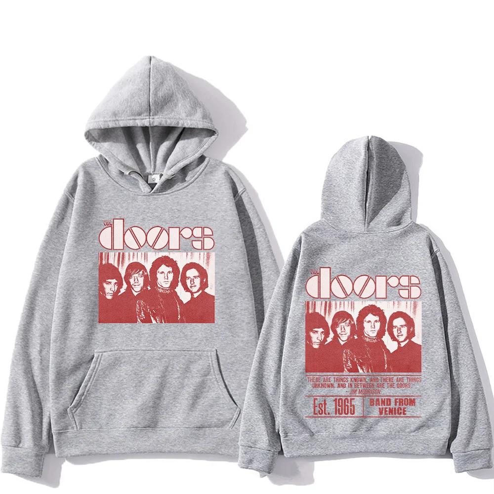 Retro Bluzy Męskie The Doors Zespół Założony 1965 Bluzy Bez Kaptura Zespół Z Wenecji Odzież Punkowa Estetyka Bluzy Z Kapturem Kobiety Mężczyźni Sudaderas