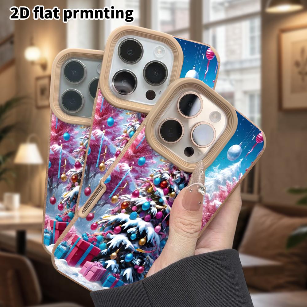 Phone Case: Lambskin 2D Flat Samsung Galaxy A34 A35 M05 M06 S20 S22 S21 FE Plus 5G Protective Case, Dreamy Christmas Tree, Christmas and Halloween Gif