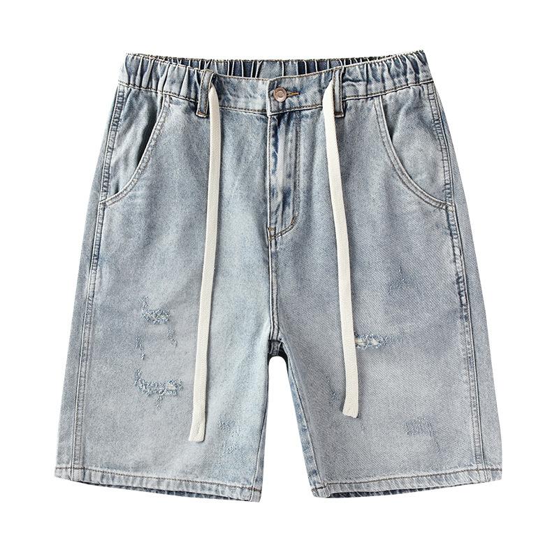 

Summer Grinding Japanese Loose Tapered Jeans Shorts Elastic Waist Mid-trousers 3XL