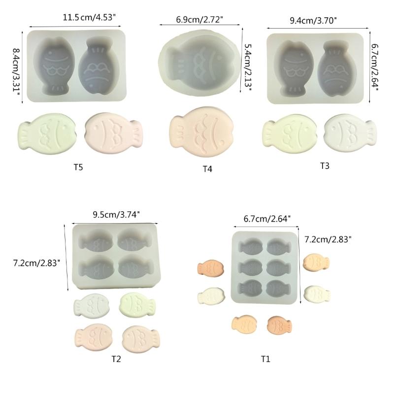 Silicone Fondant Molds Candy Molds Fish Shaped Silicone Molds DIY Baking Supplies Baking Molds Suitable for Clay Crafts