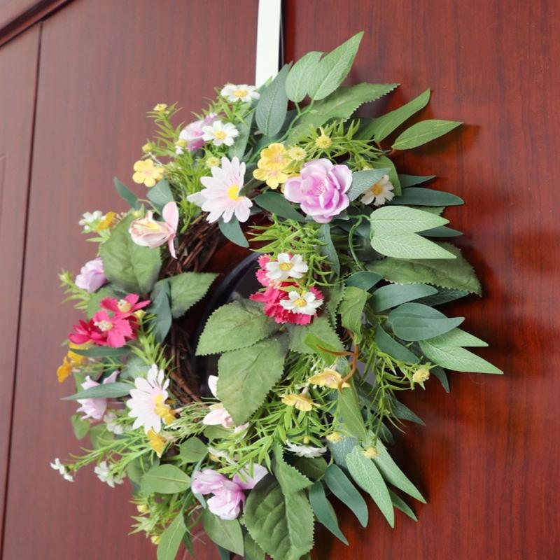 50cm Artificial Flower Wreath for Front Door Entryway Flower Wreath Decorative Flower Wreath Home and Wedding Decors