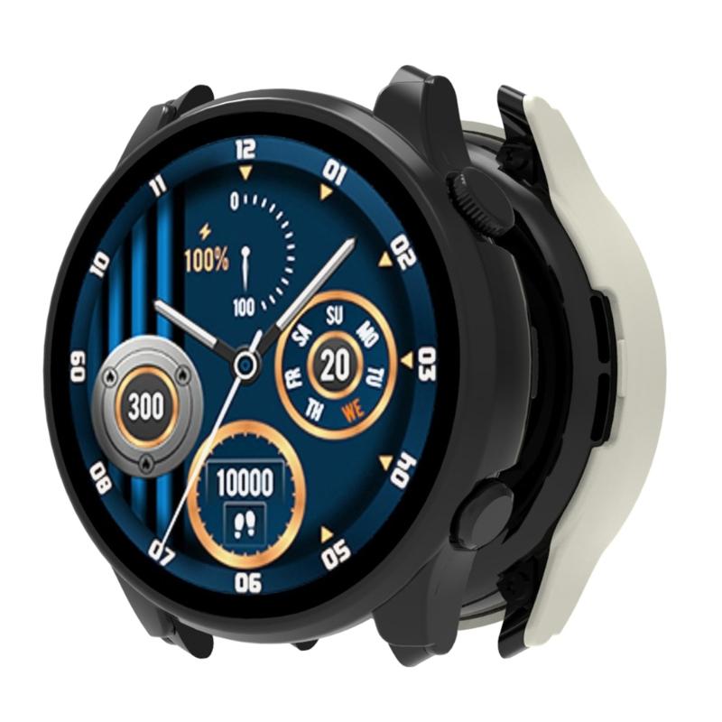 Smartwatch Frame Housing Tempered-Glass Film PC Hard Cover for Solar Plus LS16 Screen Bumper-Shell Protector-Shockproof