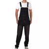 Men's Slim-Fit Retro Denim Overalls - Large Size, Solid Color