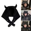 Breathable Head Cover with Button for Outdoor Sports Adjustable Hat with Horn Moisture Wicking Hat for Outdoor Activity