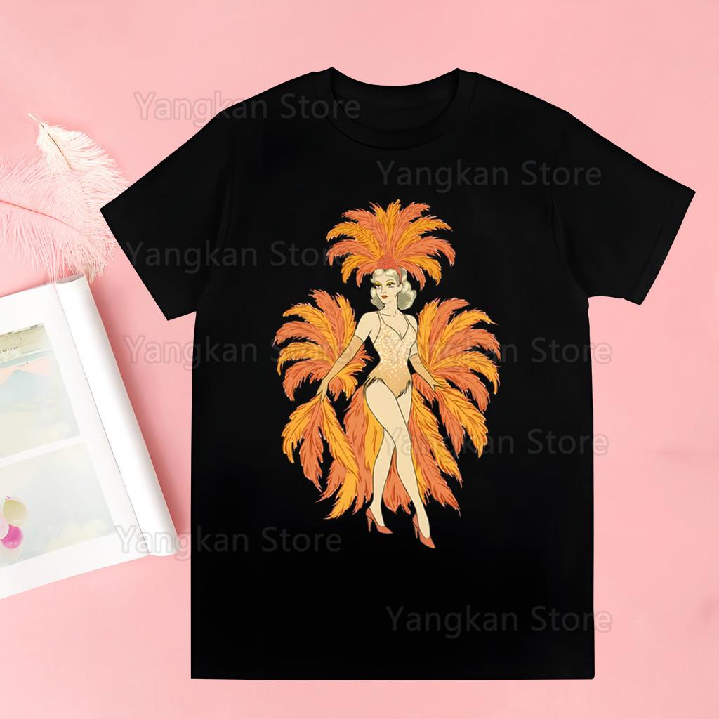 Das Leben Einer Showgirl Frauen Kawaii Cartoon Y2k Punk Lustiges T-Shirt Hip Hop Unisex Streetwear Harajuku Damenbekleidung