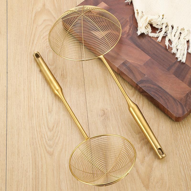 Stainless Steel Skimmer Solid Spider Strainer Ladle Stainless Steel Kitchen Utensil Tool Fry Strainer Utensil