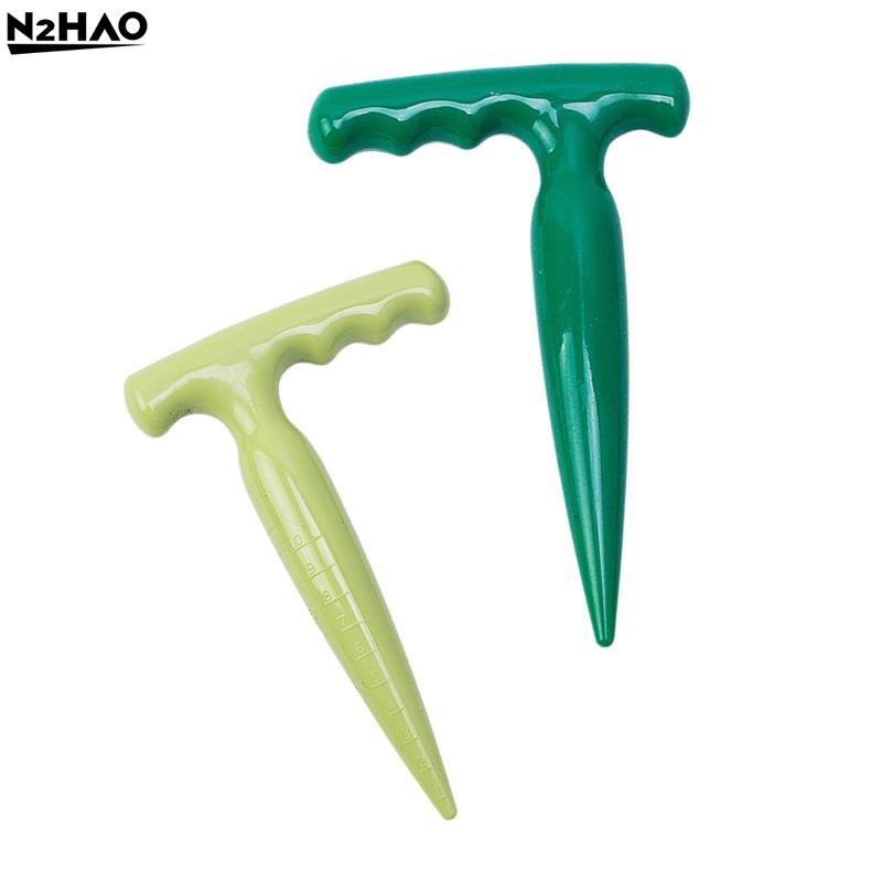 1PC Handheld Clear Scale Garden Hole Puncher Lightweight Digging Planting Tool Seed Sowing Hole Dispenser For Gardening