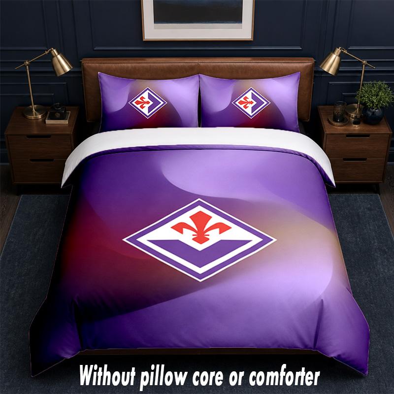 Fiorentina FC Design Bed Bedding Set 1 Duvet Cover + 2 Pillowcases Soft Breathable Household Bed Linens