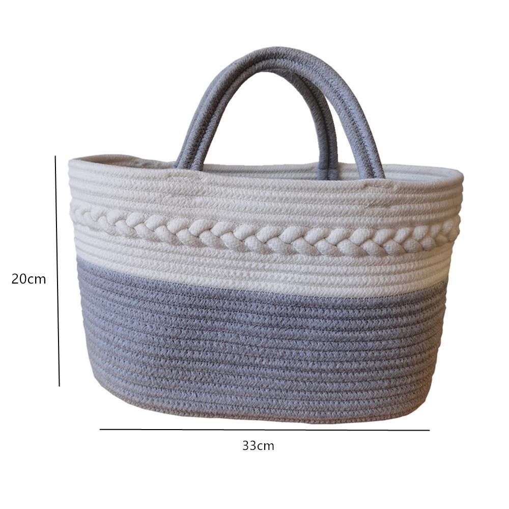 Портативная корзина для хранения из хлопковой веревки, игрушка для подгузников, журнал для жареного теста, овальная корзина для хранения 33*20cm