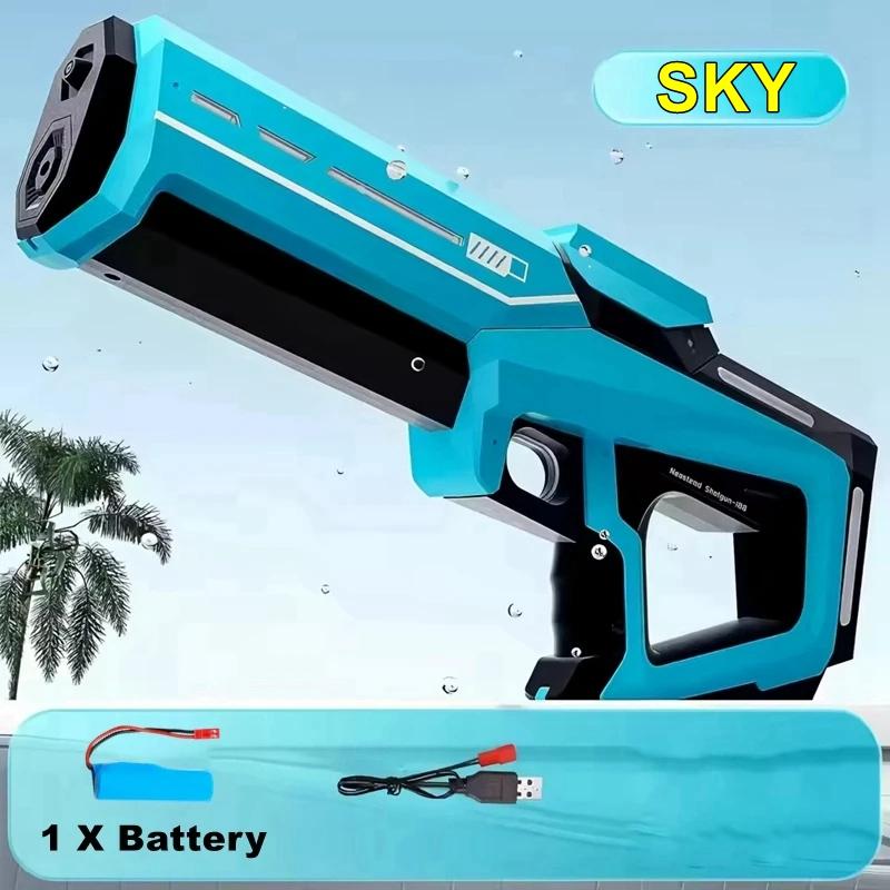 Full  Automatic Electric Water Gun Toys 43cm Portable Children Adult Summer Beach Outdoor Fight Fantasy Toys For Boys Kids Game