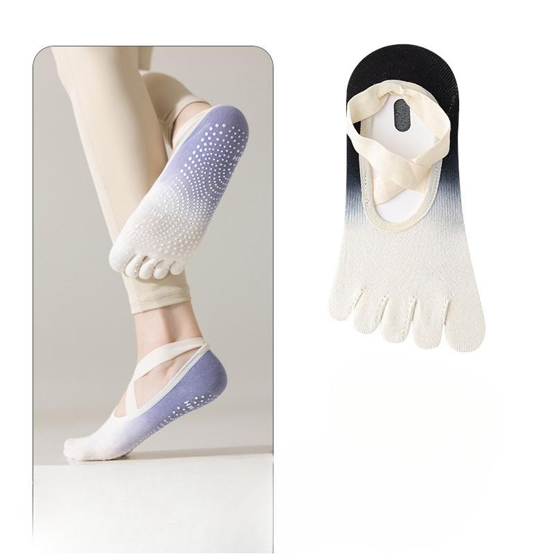 Yoga Socks for Women, Professional Anti-slip Gradient Lacing, Beginner's Pilates Five-finger Socks, Spring and Summer Sports Socks