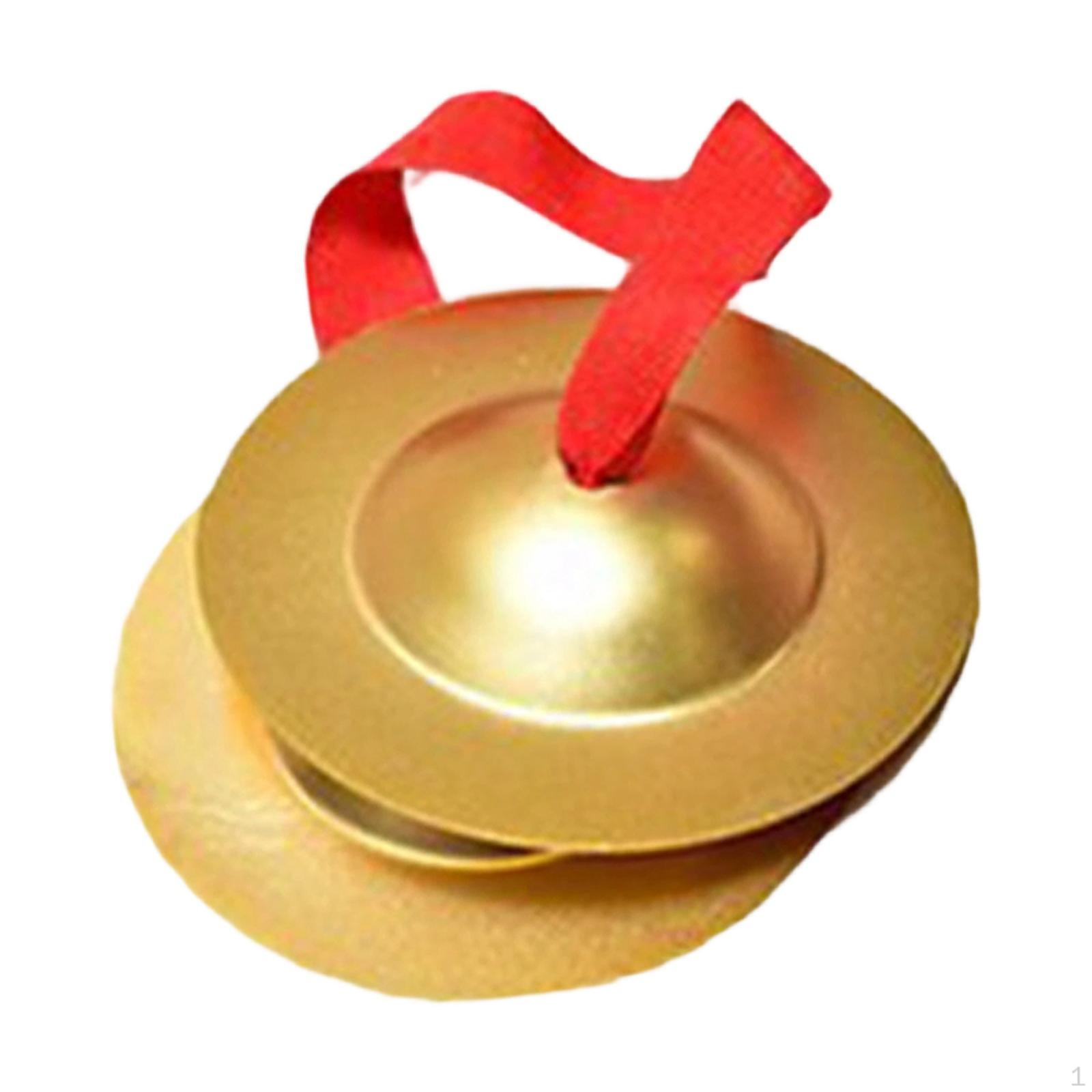 

1 Pair Hand Cymbals Alloy Drum Musical Finger Percussion Instrument Sturdy with Convenient Strap Small