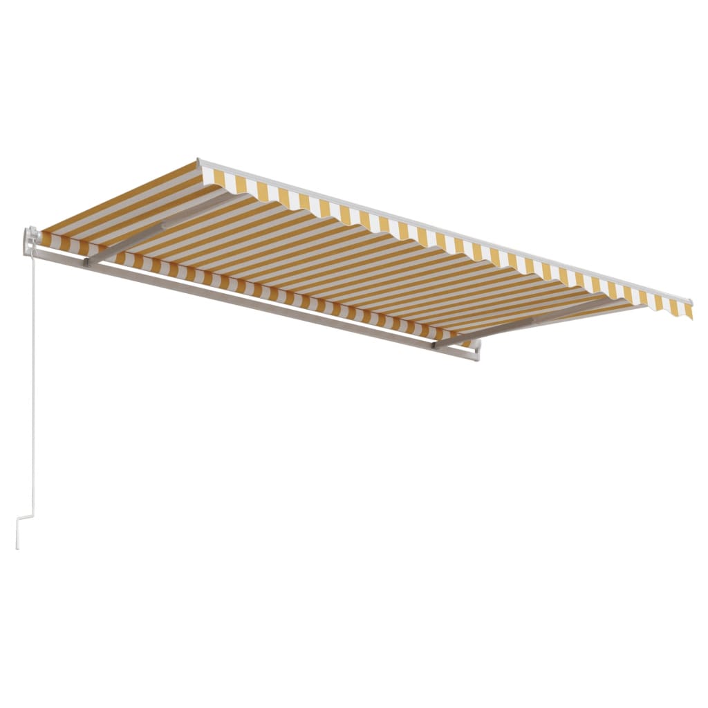 vidaXL Markise Automatisch Einziehbar 450x300 cm Gelb und Weiß