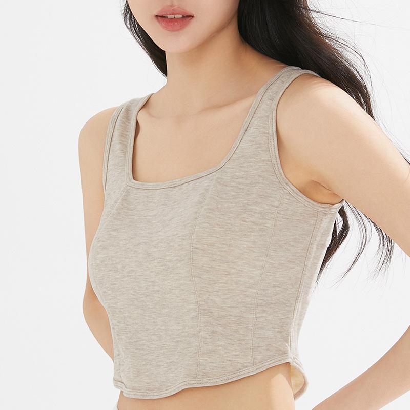 

Женский осенне-зимний теплый удобный короткий жилет 2 в 1 без бюстгальтера, универсальный цельный облегающий терможилет с подкладкой из флиса XL светло-серый