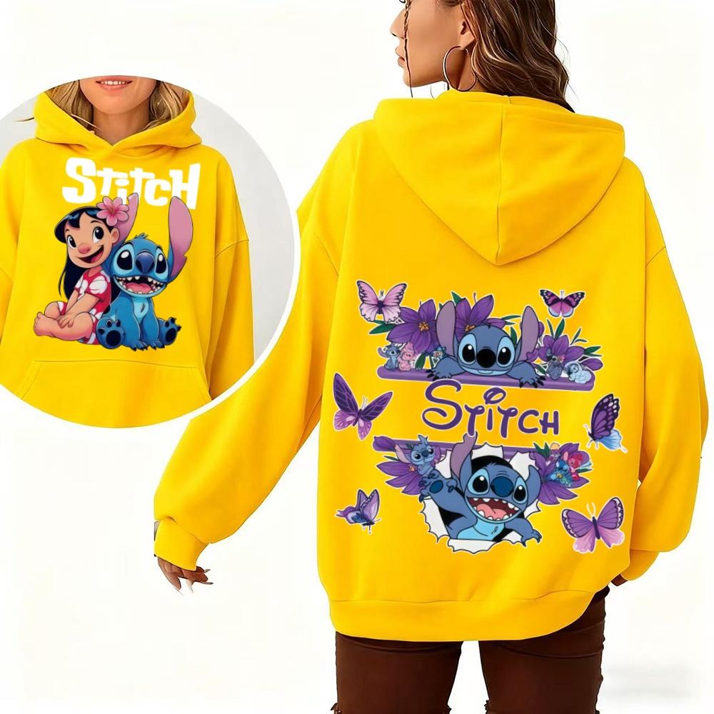 Stitch & Lilo Printed Women's Hoodie Warm Pullover for Autumn Winter Fashion Streetwear Sweatshirt for Daily Casual Use