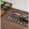 [711L] 9-Piece Hex Bit Set with Color Coding 1/4" Drive, with 1mm Extension Base for Quick Release Laser-Engraved Size Marking Made of Dur