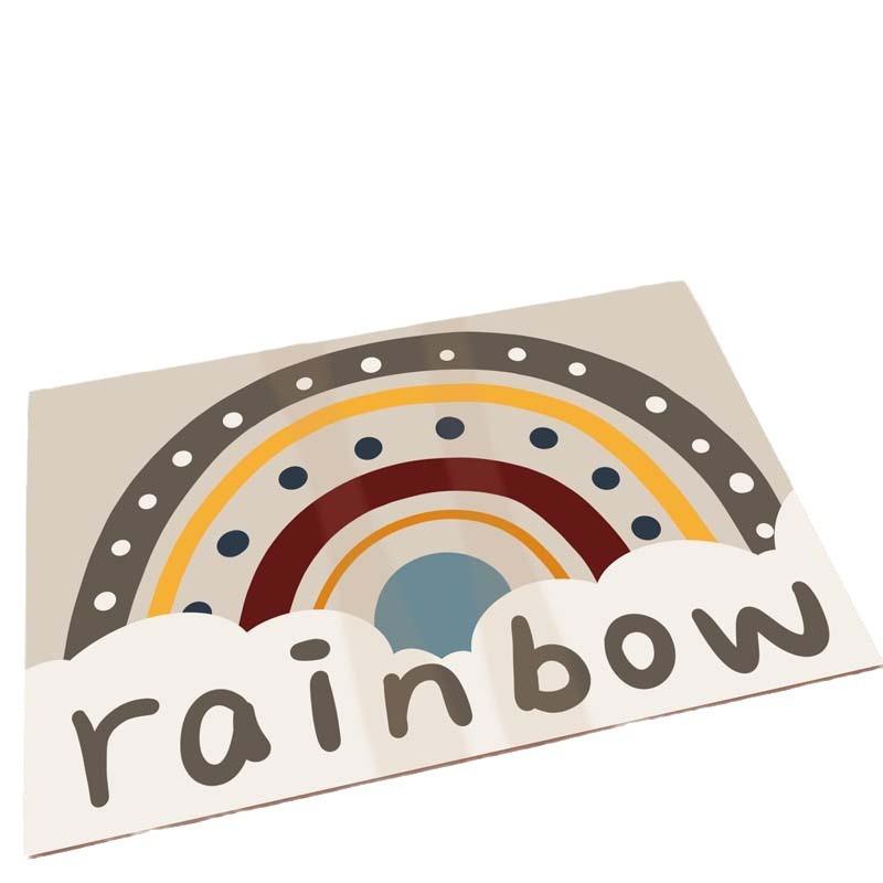 Diatom Mud Floor Mat Household Water Washable Bathroom Anti Slip Mat Cartoon Rainbow Bathroom Absorbent Mat