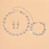 Claw Chain Full Diamond Necklace Rhinestone Earrings Bracelet Set Three-Piece Collarbone Chain Dinner Dress Accessories