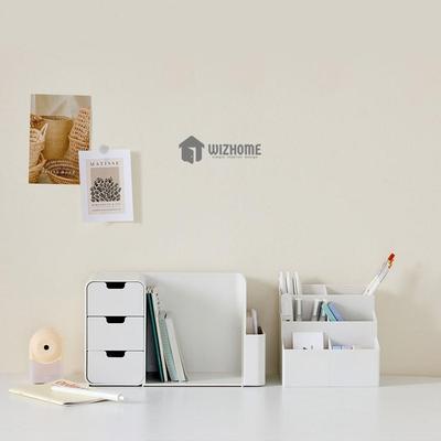 WIZHOME Nanumi Odnímatelný držák na tužky & 3 zásuvky bílý