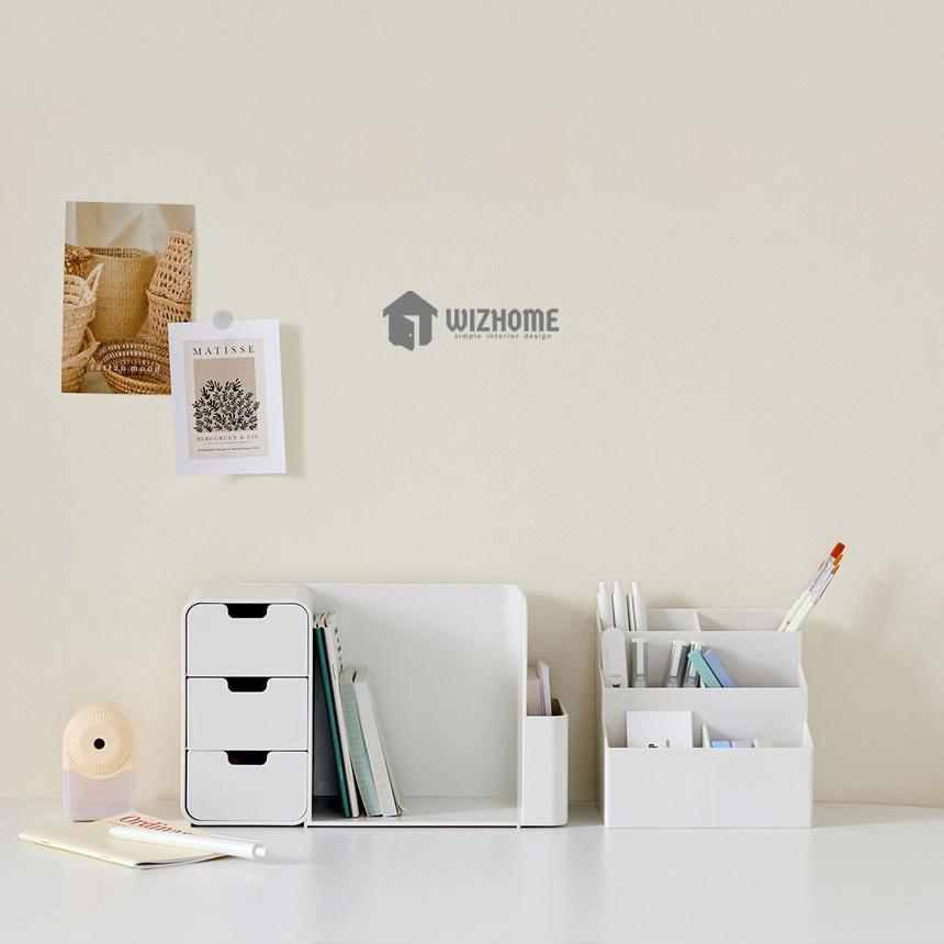 

WIZHOME Nanumi Съемный держатель для карандашей и 3 ящика Белый